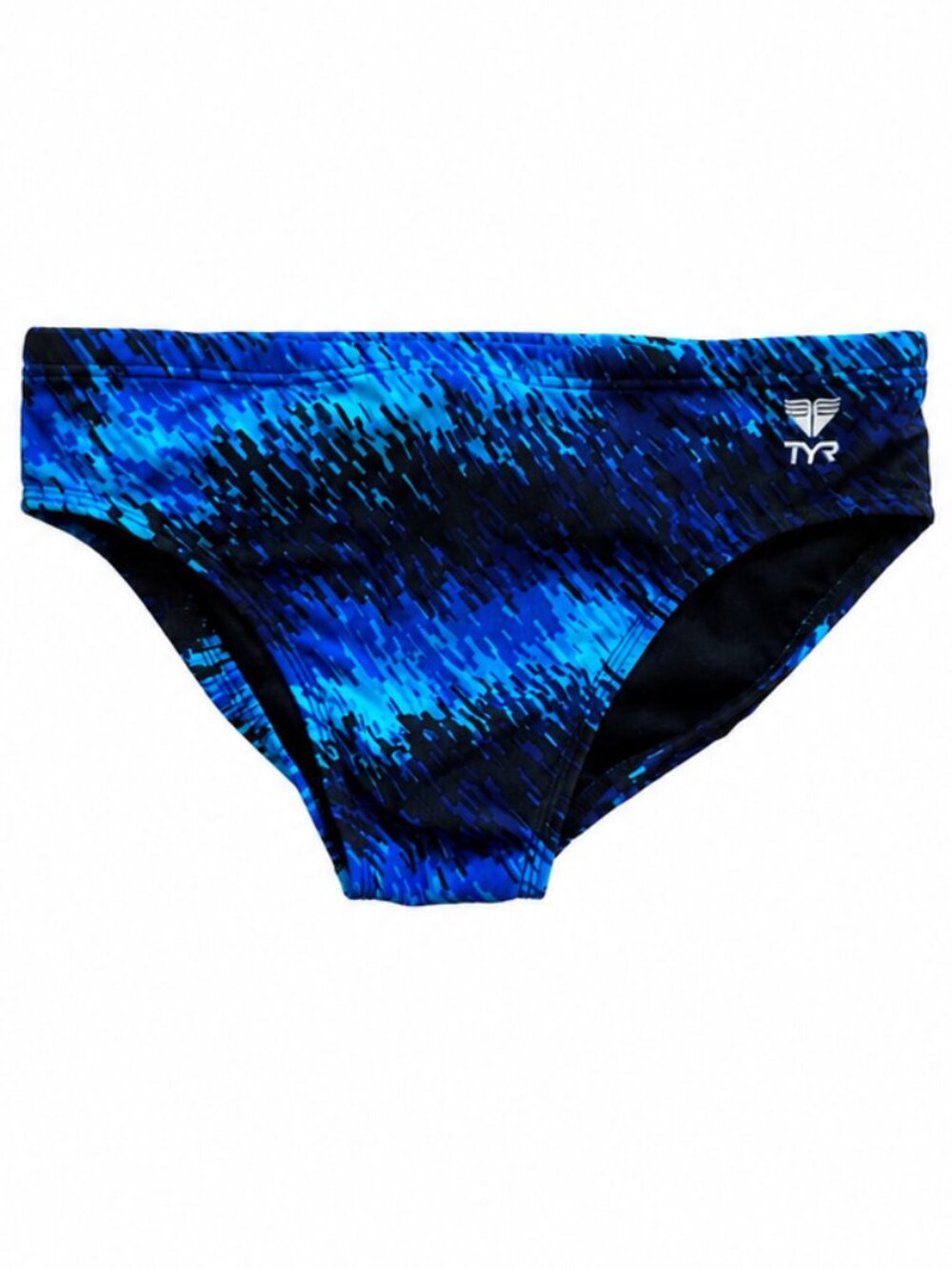TYR Men’s Size 32 Medium Blue Black Printed Swim Brief